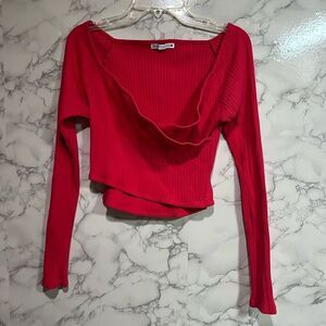 ZARA Crossover Wrap Crop Top Size M